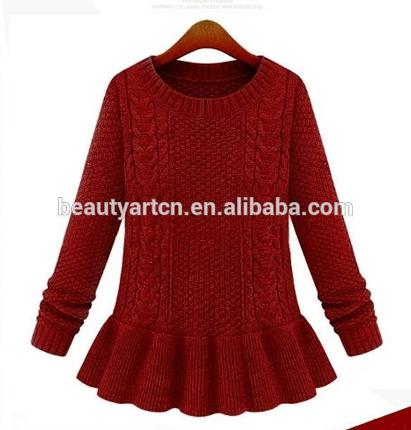 2014 autumn fashion vintage skirt twist o-neck sweater women pullover JH-SW-013