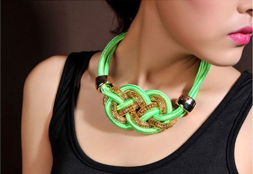 handmade woven choker necklace for women jewerly exaggerated statement necklace