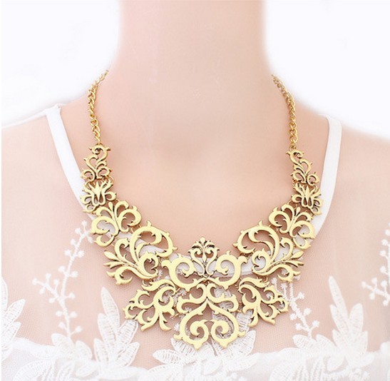 hollow out Flower False Collar Choke Chain Neon Bib Statement Necklace For Women necklacent necklace