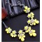Choker Necklace Fluorescence Crystal Gem Flower Drop For Women Statement Necklace