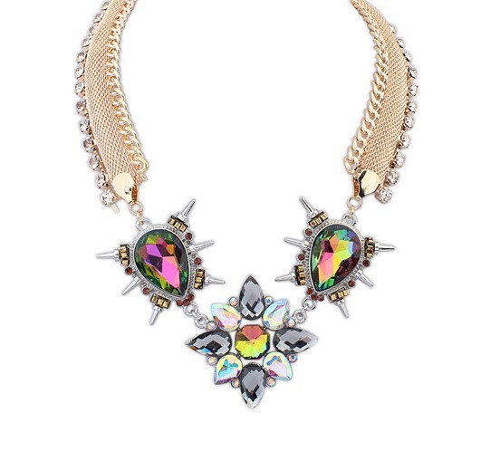 jewelry fashion women color acrylic statement collar necklace