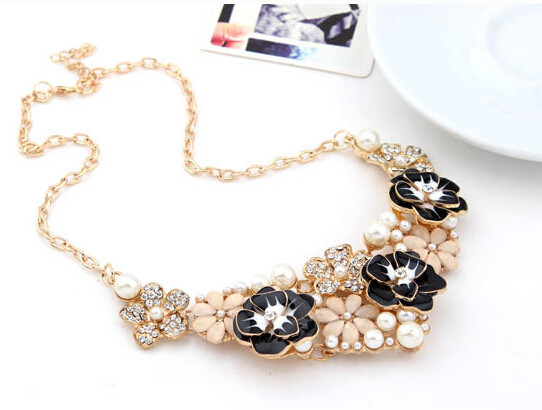 New Fashion Jewelry Flower Cotton Rope Chunky Statement necklace Women
