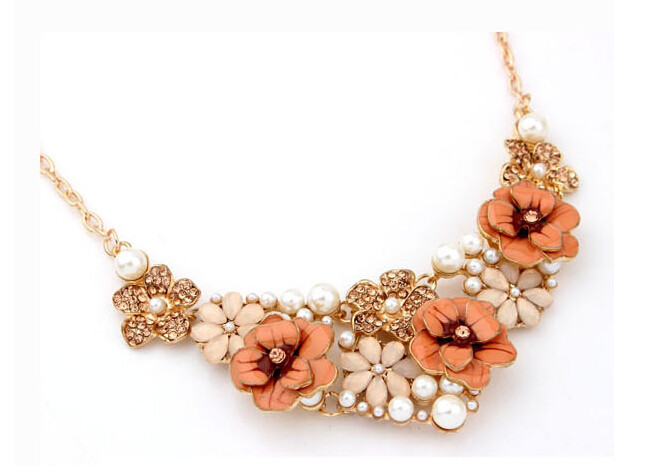 New Fashion Jewelry Flower Cotton Rope Chunky Statement necklace Women