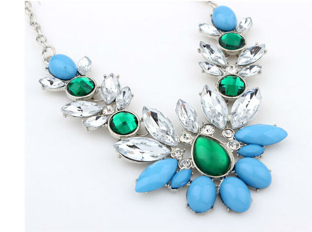 Fashion jewelry luxury gem women's short design necklace