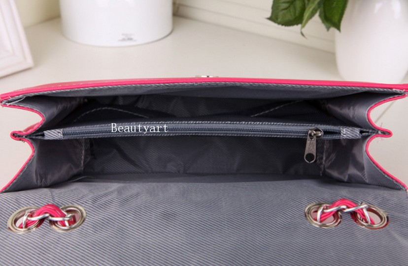 Women's handbag embossed leather beaded zipper messenger bag