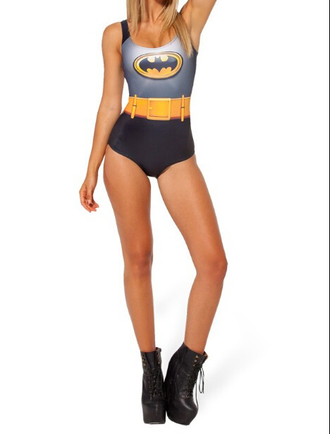 2014 New Galaxy digital print beach swimwear women Batman Cape Suit swimsuit
