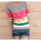 women's preppy style stripe slim long-sleeve sweater basic shirt thin sweater outerwear