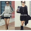 women Leopard printed pullovers dress black & white color JH-SW-062