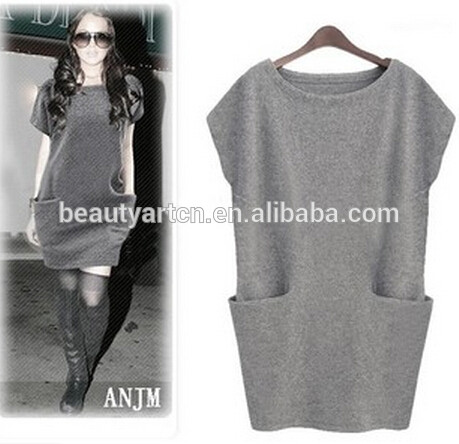 Women Batwing Sleeve Plus Size Pullover Casual Brand Sweater Dress JH-SW-067