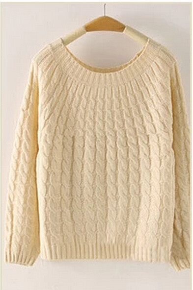 New Loose Sweater Pullover Fashion Casual Women's Round Neck New Knit Jumper Pullover JH-SW-061