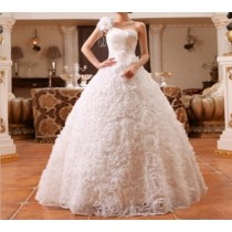 sexy multi stereo flowers one shoulder elegant beads sweetheart ball gown bridal wedding dresses customize
