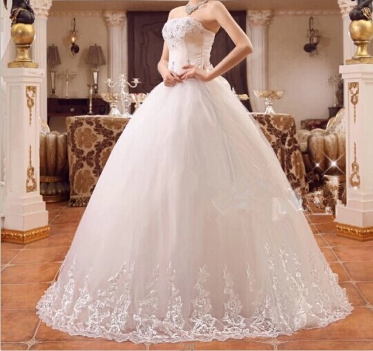 sexy beautiful lace up beads lace pattern floor length wedding dresses bridal ball gowns dress