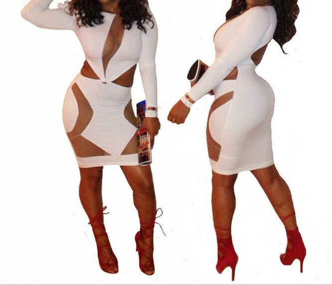 "2014 Hollow Out Bandage Dresses Bodycon Evening Club Sexy Dress "