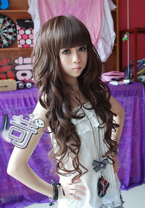 Lady fashion wig Long curly wigs cosplay wigs synthetic hair wigs JH-JF-002