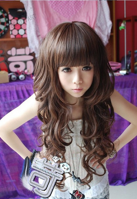 Lady fashion wig Long curly wigs cosplay wigs synthetic hair wigs JH-JF-002