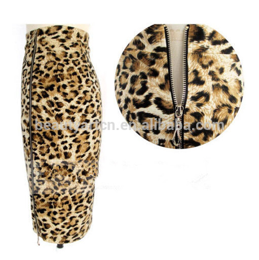 Women Skirts High Waist Sexy Leopard Print Bodycon Plus Size Women Knee-Length Retro Pencil Skirt JH-SK-005