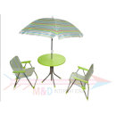 Beach table and chairs set with umbrella