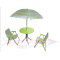 Beach table and chairs set with umbrella