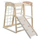 wooden climbing frame.