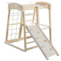 wooden climbing frame.