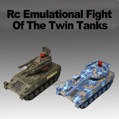 Radio controlled emulational twin flight rc tank