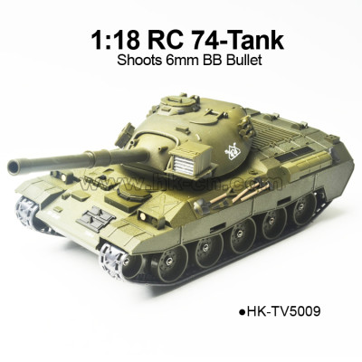 1/18 Scale RC 74-Tank, Shoots 6mm BB Bullet