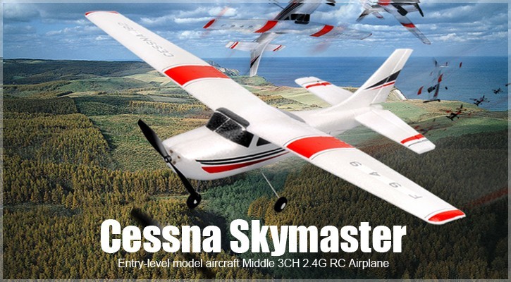 Wholesale Cessna Skymaster entry-level model aircraft middle 3CH 2.4G RC airplane HK-TF2996-7