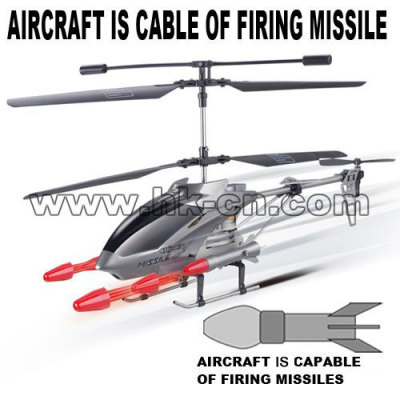 Missile shooting rc helicopter with radio control