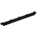 CAT6 24-Port  Patch Panel, Universal Wiring T568A/B 1U, Black