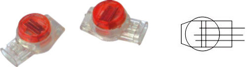UR 3 Wire IDC Buttsplice connector 19-26 AWG - Red - Gel Filled