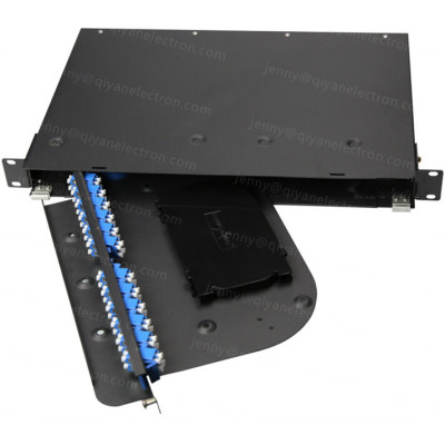 1/2/3/4U Rotatable Rack Mount Patch Panel Max 192 Cores Metal material rotate style