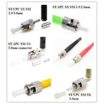 ST/PC/APCUPC Singlemode/multimode simplex ø0.9/2.0/3.0mm Fiber Optic Connector