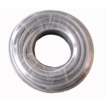 Powder hose with electrically conductive carbon strip