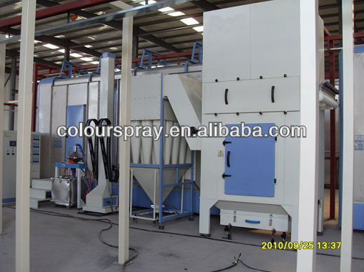 powder coating line for metal workpieces