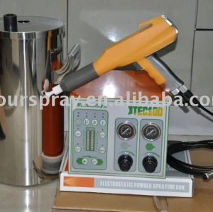 Metallic powder coating spray gun