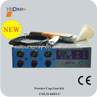 Portable powder coating spray gun