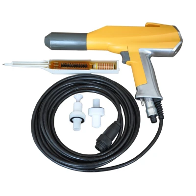 Powder coating spray gun