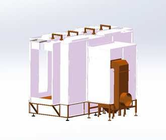 COLO-S-3145 Pass-through type powder paint spray booth with cartridge filters