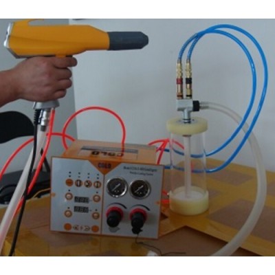 colo testing manual powder coating spray gun with small hopper