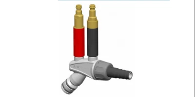 Powder injector 1007 780 with coded quick release connections