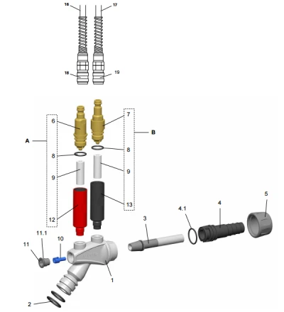 Durable Powder injector 1007 780 for GM03 manual gun