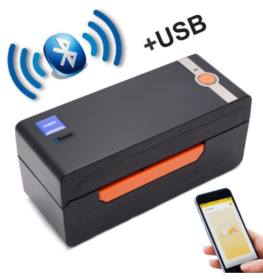 S618 Thermal Barcode Label Printer Bluetooth USB 4x6 Label Printer Commercial Thermal Sticker Machine Windows & Mac OS System