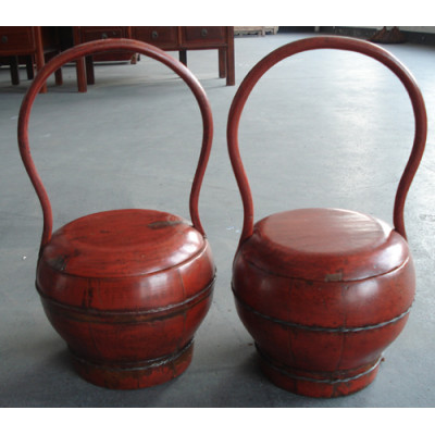 Antique red bucket