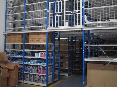 Warehouse storage rack mezzaine