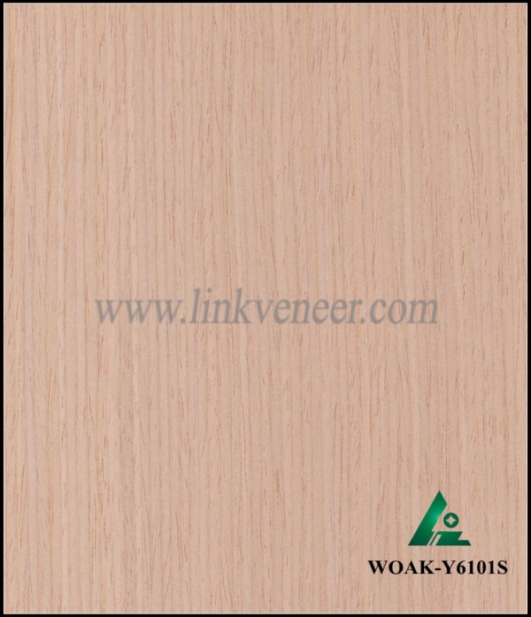 WOAK-Y6101S, produce engineered wood veneer white oak with crown design technology wood veneer