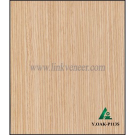 Y.OAK-P113S, Manufacturer supply engineered white oak veneer with crown design for door face and furniture face