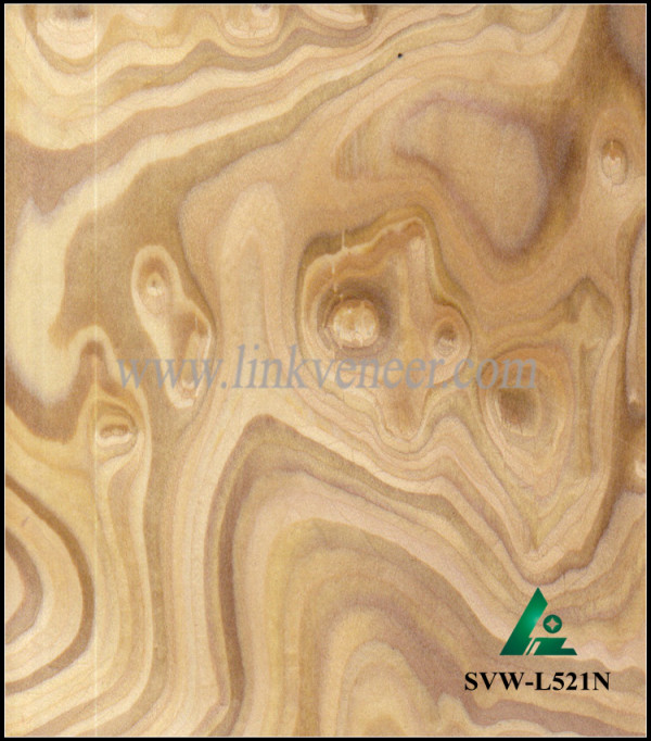 SVW-L521N, fancy burl wood veneer for Wrapping Material