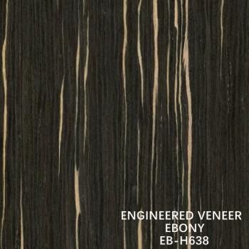 HOTEL FANCY RECOMPOSED WOOD VENEER EBONY QUARTER STRAIGHT H638 DARK COLOR OEM