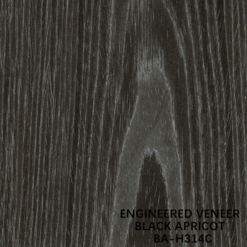 MAN MADE WOOD VENEER WASHED BLACK APRICOT H314C VENEER CROWN CUT FOR CABINET