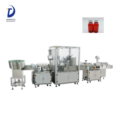 Shandong factory chubby gorilla bottle filler,e-liquid /syrup liquid filling capping and labeling machine
